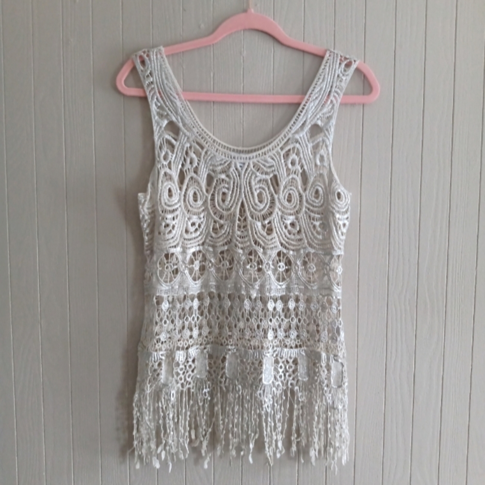 Bar III Crochet Boho Blouse